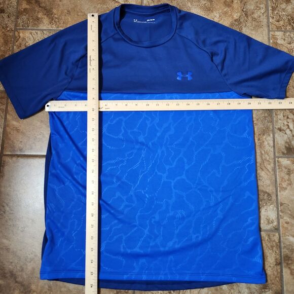 2 Under Armour HeatGear Shirts – Men’s Medium, Blue & Coral, Style 135156 - Picture 6 of 10